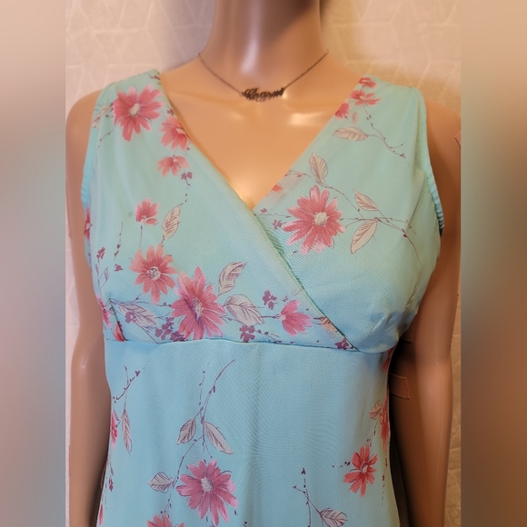 Vintage California Concepts Mini Baby Blue Chiffon Dress - Picture 2 of 12